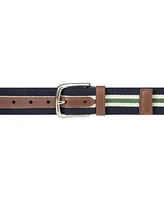 Club Room Men's Striped Fabric Stretch Casual Belt
