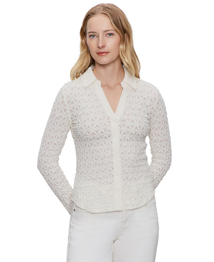 Sanctuary Women's Dreamgirl Lace Button-Up Shirt