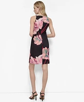 Dkny Petites Printed Sleeveless Short Sheath Dress