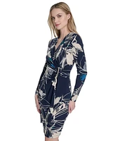 Calvin Klein Women's Twisted Long-Sleeve Sheath Dress