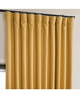 Half Price Drapes Dandelion Gold Extra Wide Textured Faux Linen Room Darkening Curtain