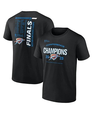 Fanatics Men's Black Oklahoma City Thunder 2025 Nba Western Conference Champions Roster Buzzer Beater T-Shirt