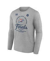 Fanatics Men's Steel Oklahoma City Thunder 2025 Nba Western Conference Champions Locker Room Long Sleeve T-Shirt