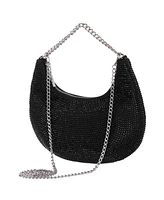 Nina All Over Crystal Crescent Moon Crossbody Bag