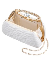 Nina Quilted Minaudiere Handle Clutch Bag