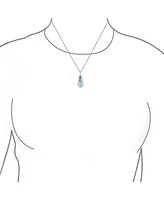 Bling Jewelry Western Jewelry Tribal Blue Turquoise Opalite Teardrop Pendant Necklace Silver