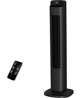 Cowsar Portable Tower Fan, 80°Oscillation Fan, with Remote Control, Standing Bladeless Fan, 5 Speeds and 3 Modes, Low Noise for Bedroom and Livin