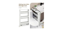 Rolling Kitchen Slim Storage Cart Mobile Shelving Organizer with Handle
