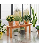 Wooden Plant Stand Outdoor Indoor Solid Wood Flower Pot Holder Display Shelf