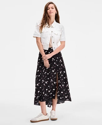 On 34th Women's Floral Slit Midi Skirt, Exclusively at Macy's