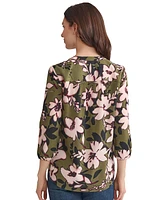 Jones New York Women's Floral-Print 3/4-Sleeve Top