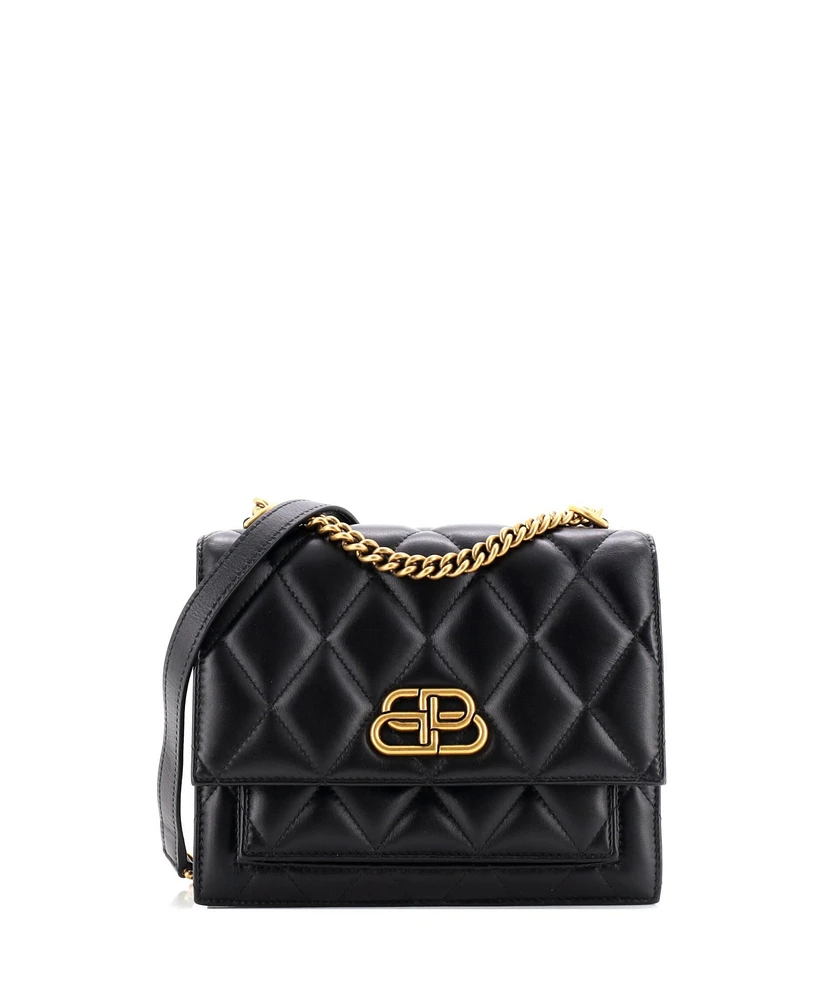 Pre-Owned Balenciaga Small Sharp Shoulder Bag Quilted Leather