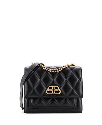 Pre-Owned Balenciaga Small Sharp Shoulder Bag Quilted Leather