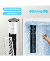 Cowsar Tower Fan for Bedroom, 85°Oscillating Fan for Indoors, 23ft/s Velocity 28dB Quiet Floor Fan with 3 Speed, 4 Modes, 12H Timer, Remote, Blad