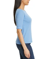Gloria Vanderbilt Women's Alanis Cotton-Blend 3/4-Sleeve T-Shirt