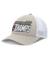 Fanatics Men's Gray/White Florida Panthers 2025 Nhl Eastern Conference Champions Locker Room Adjustable Hat