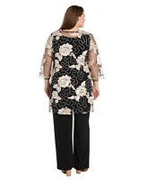 R & M Richards Plus Jacket, Necklace Top Pant Set