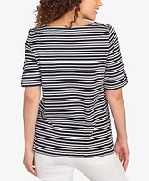 Ruby Rd. Petite Variegated Stripe Knit T Shirt