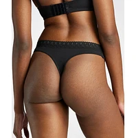 Siella Women's Organic Cotton Lace Thong