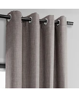 Half Price Drapes Mink Grommet Textured Faux Linen Room Darkening Curtain