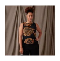 Estelle Plus Glow Horizon Mesh Top