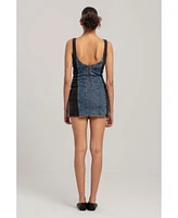 Pcfg Women's Free Heaven Two Color Denim Dress