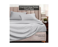 Superior Egyptian Cotton 1500 Thread Count Embroidered Marrow Stitch Hem Deep Pocket Sheet Set,Queen