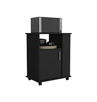 Depot E-shop Munich Lower Microwave Pantry Single Door Cabinet, Three Lateral Shelves, Two Interior Shelves