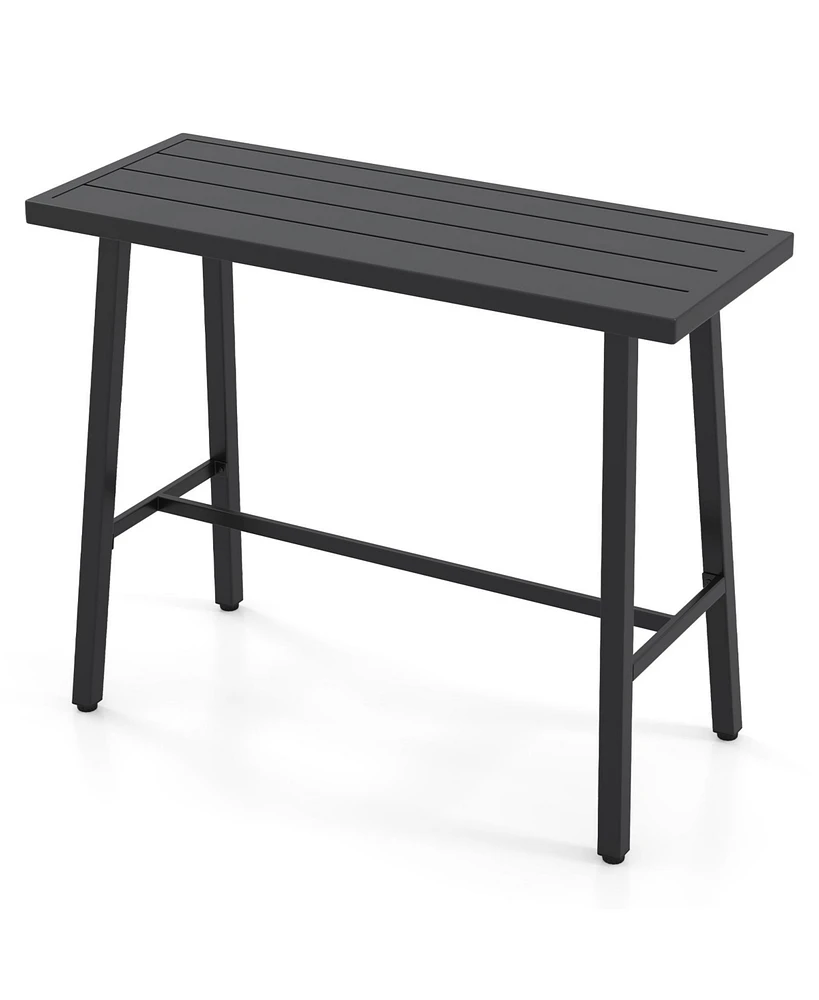 Patio Counter Height Bar Table with Adjustable Foot Pads