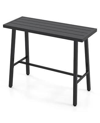 Patio Counter Height Bar Table with Adjustable Foot Pads