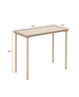 Slickblue Outdoor Patio Bar Table Heavy Duty Rectangle Metal Frame