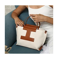 Women's The Riviera-Daze Hand Bag - Russet Brown & Cream White