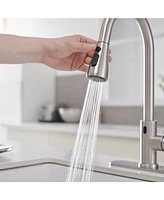 Single-Handle Touch Pull-Down Sprayer Kitchen Faucet with Supply Lines in Brushed Nickel