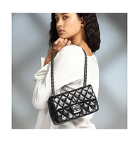 Women's The Quilted-Chainlink Sling Bag - Onyx Black