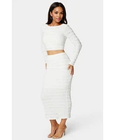 Bebe Women's Ruffle Lace Two Piece Skirt Set