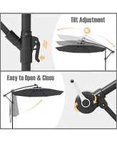 Slickblue Patio Umbrella Offset Cantilever with 40 Solar Powered Lights