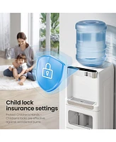 Cowsar Water Cooler Dispenser with Ice Maker for 2, 3 or 5 Gallon Bottles, 33Lbs Daily Ice Making, Child Safety Lock and Energy-Saving Design for Home