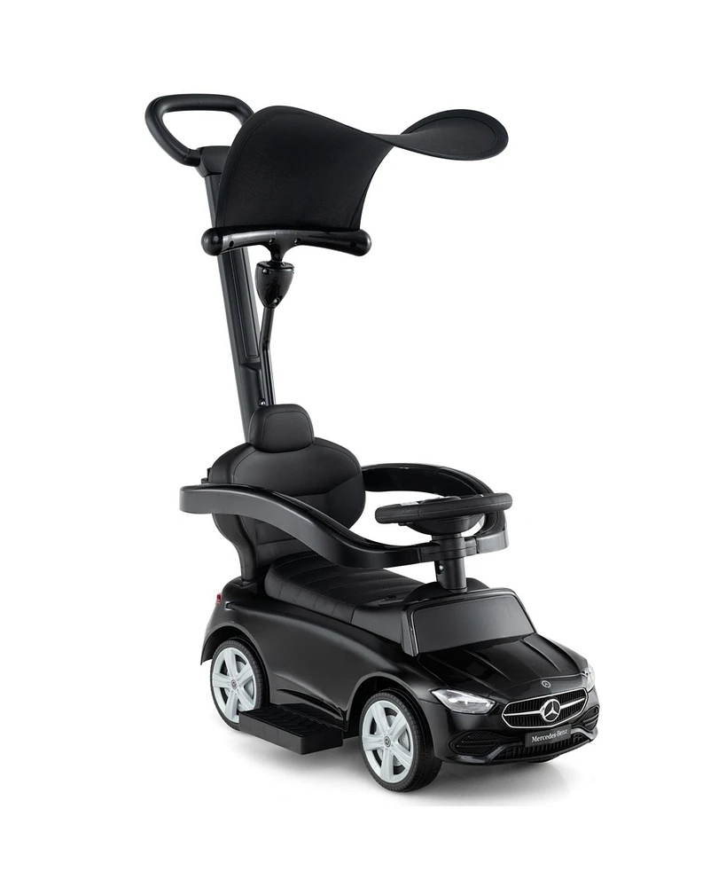 3-in-1 Mercedes Benz Ride-On Toddler Sliding Car with Push Handle