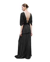 Nocturne Women's V-Neck Beaded Accessory Blouse