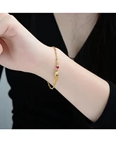 Chic Minimalist Id Bracelets with Round Bezel Set Cubic Zirconia Charm