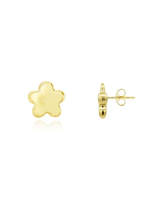 The Lovery Puffy Gold Flower Stud Earrings 14K Gold