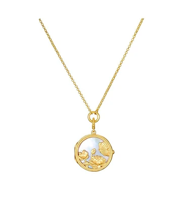 Take Flight Butterfly Pearl Locket Necklace