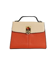 Women's The Curatus Satchel Bag - Terracotta Brown & Khaki Beige