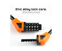 5-Digit Combination Lock Bicycle Cable - Anti-theft Security, Resettable Code, Durable Steel Construction, Compact & Lightweight