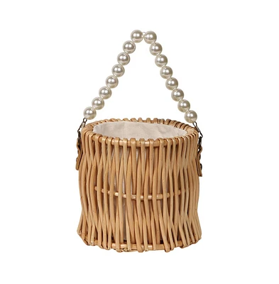 Women's The Rattan Hand Bag - Khaki Brown