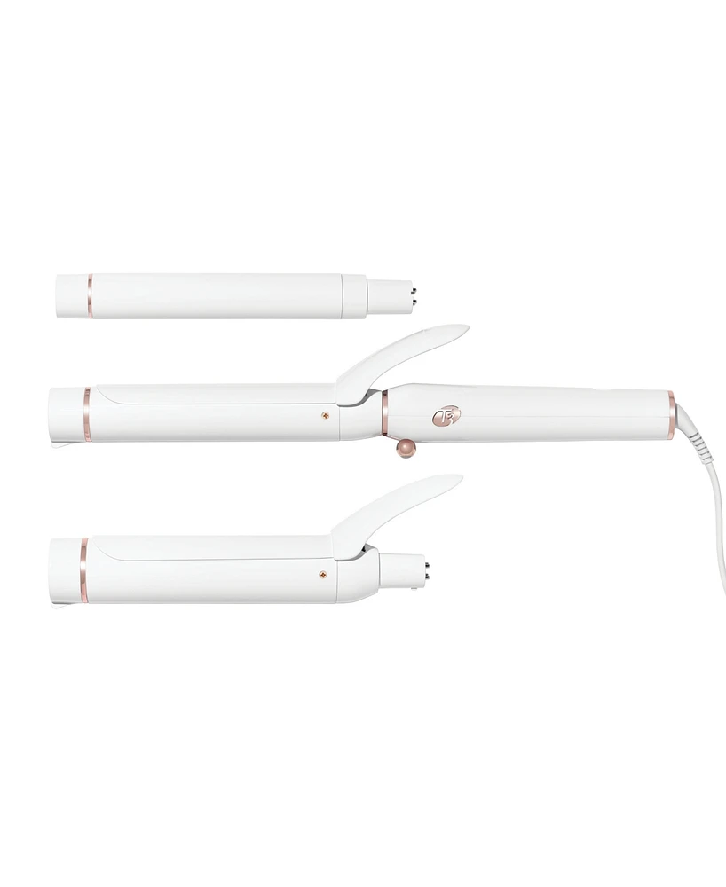 T3 Switch Kit Wave Trio Professional Ionic Interchangeable Curling Iron with 3 CeramicClip & Wand Barrels for Curling and Waving