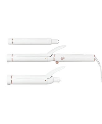 T3 Switch Kit Wave Trio Professional Ionic Interchangeable Curling Iron with 3 CeramicClip & Wand Barrels for Curling and Waving