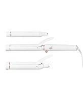 T3 Switch Kit Wave Trio Professional Ionic Interchangeable Curling Iron with 3 CeramicClip & Wand Barrels for Curling and Waving