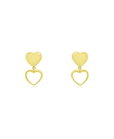 The Lovery Gold Heart Drop Earrings 14K Gold