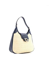 Pre-Owned Salvatore Ferragamo Gancini Flip Lock Hobo Woven Leather